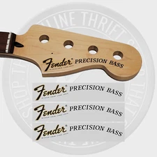 Fender Precision Bass Waterslide Guitar Neck Headstock Decals (Set of 3)