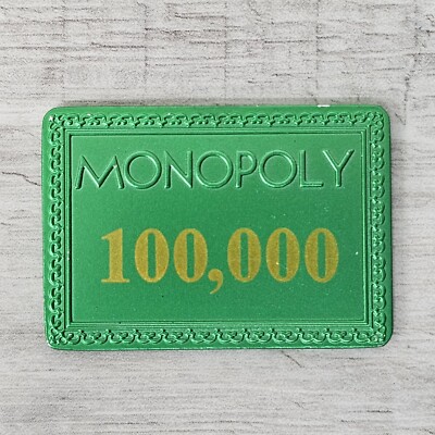 Monopoly Surprise Community Chest Token Common Green 100,000 Money Slab