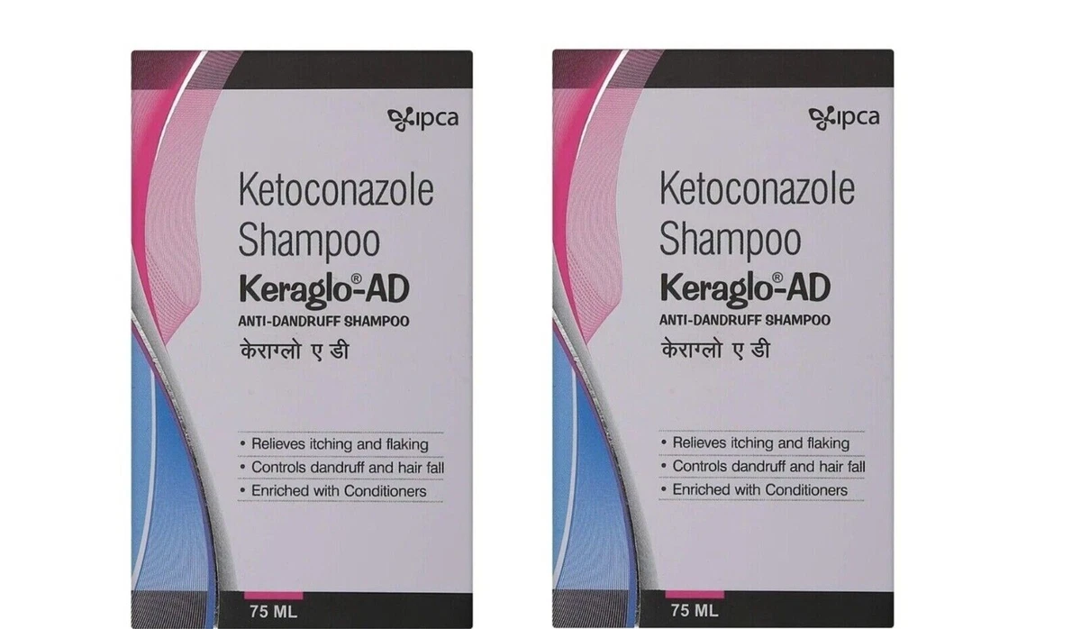 2X Keraglo AD Anti Dandruff Shampoo 75ml Each Controls Dandruff Hair Fall F S