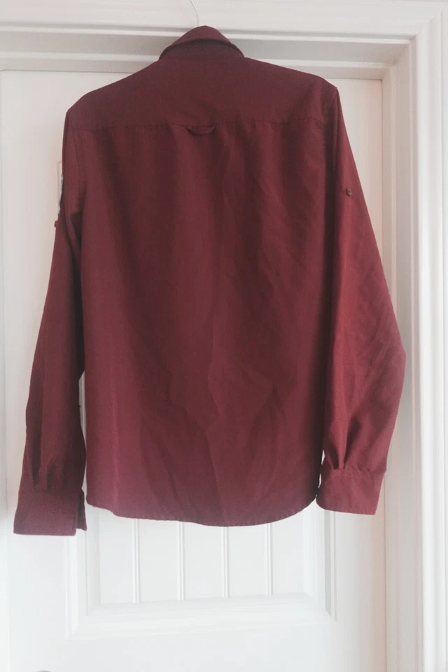 Airwalk Burgundy Utility Shirt Medium Patchwork Military Skate Style - Image 2 of 4