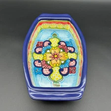 Talavera Pottery Baking Dish Casserole Hernandez Pueblo Mexico Hand Painted