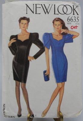 6635 New Look Sewing Pattern Sz 6-16 Women's Slim Fit Above Knee Retro Dress  | eBay