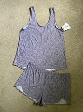 Woman  s Jessica Simpson Size L Two Piece Minimal Animal Spots Pajama Set NWT