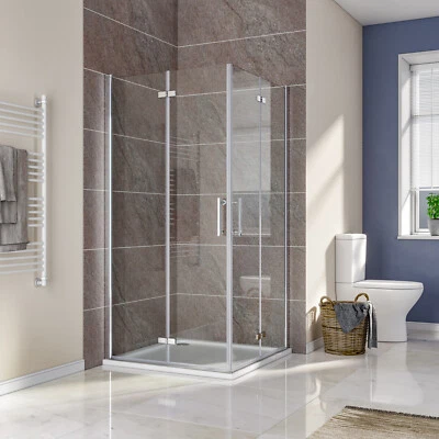 SONNI Duschabtrennung 180° Faltbar Duschkabine 6mm NANO ESG Duschtür 80/90/100/120x195