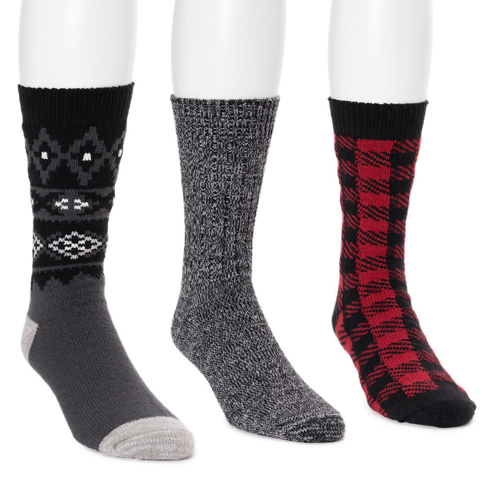 Мужские носки для ботинок из микрофибры MUK LUKS, 3 пары в упаковке