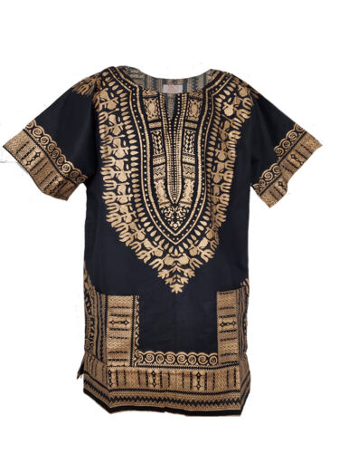 Black and Gold Traditional African Dashiki Shirt | eBay