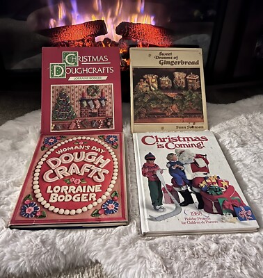 Lot Of 4 Christmas DoughCrafts 80 s Vintage Books Sweet Dreams Of Gingerbread