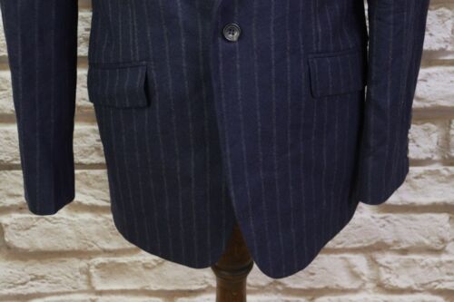 HACKETT LONDON MAYFAIR Blue Striped Wool One Button Blazer Sport Coat Size 52 - Picture 2 of 19