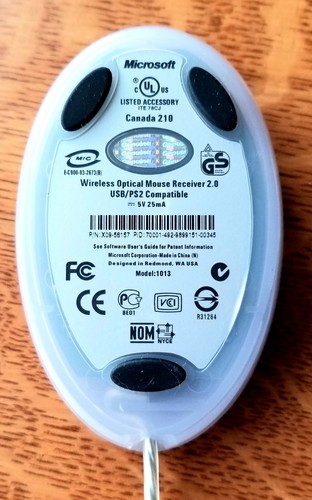 Microsoft Wireless Optical Mouse Receiver 2.0 USB/PS2 Compatible - Picture 2 of 3