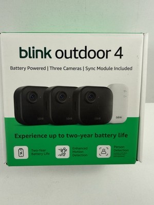 Blink Outdoor 4, (4th Gen 2025) Wireless 3 Camera Security System + Sync Module