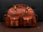 Vintage Genuine Leather Duffle Bag Men’s Gym Overnight & Weekend Travel Luggage