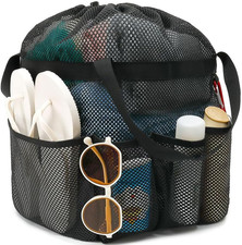 Mesh Shower Caddy Portable with Drawstring, Dorm Room Essentials for College Gir