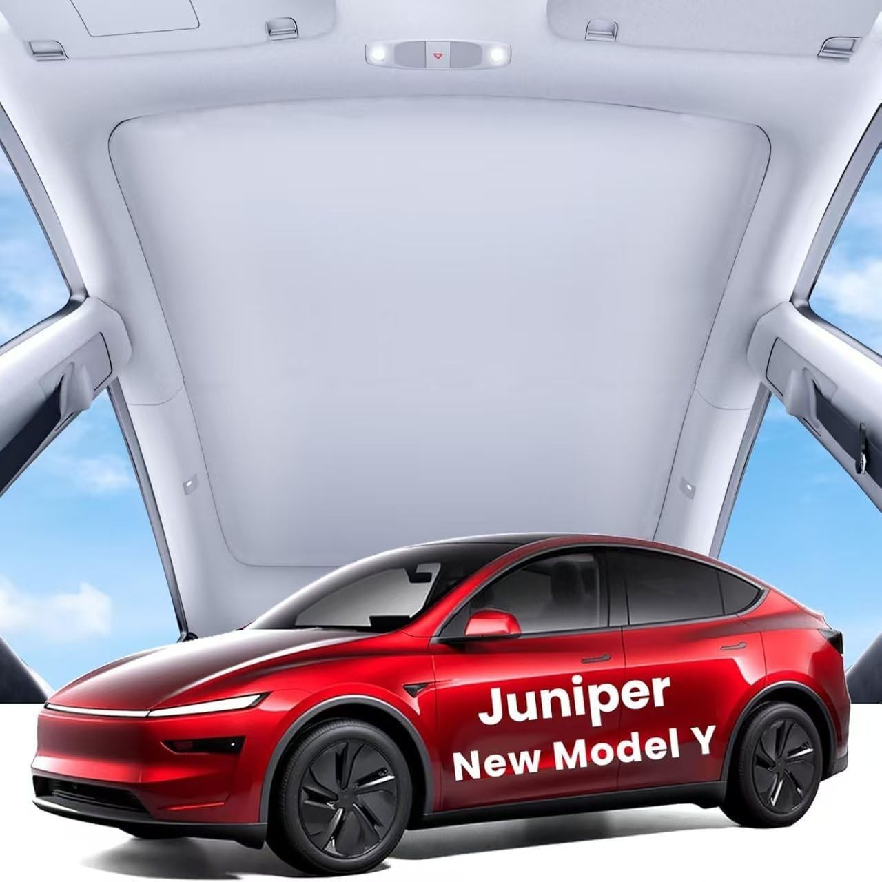 Tesla Model Y Roof Sunroof Front Rear Window UV Film Sun Blind Shade Sunshade