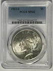 1923 S PEACE DOLLAR PCGS MS 62