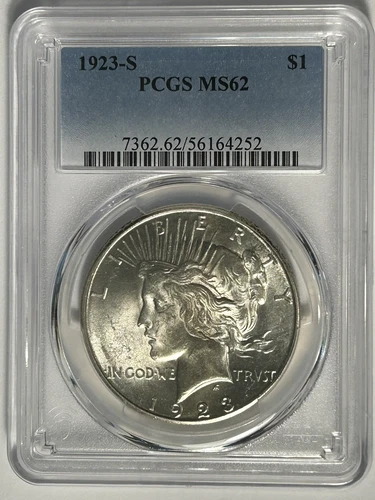 1923 S PEACE DOLLAR PCGS MS 62
