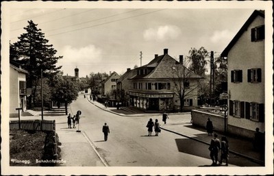 Ak Planegg Oberbayern, Bahnhofstraße, Cafe, Drogerie - 10658429