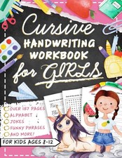 Cursive Handwriting Workbook for Kids Ages 8-12 with Jokes  Riddles for Gir...