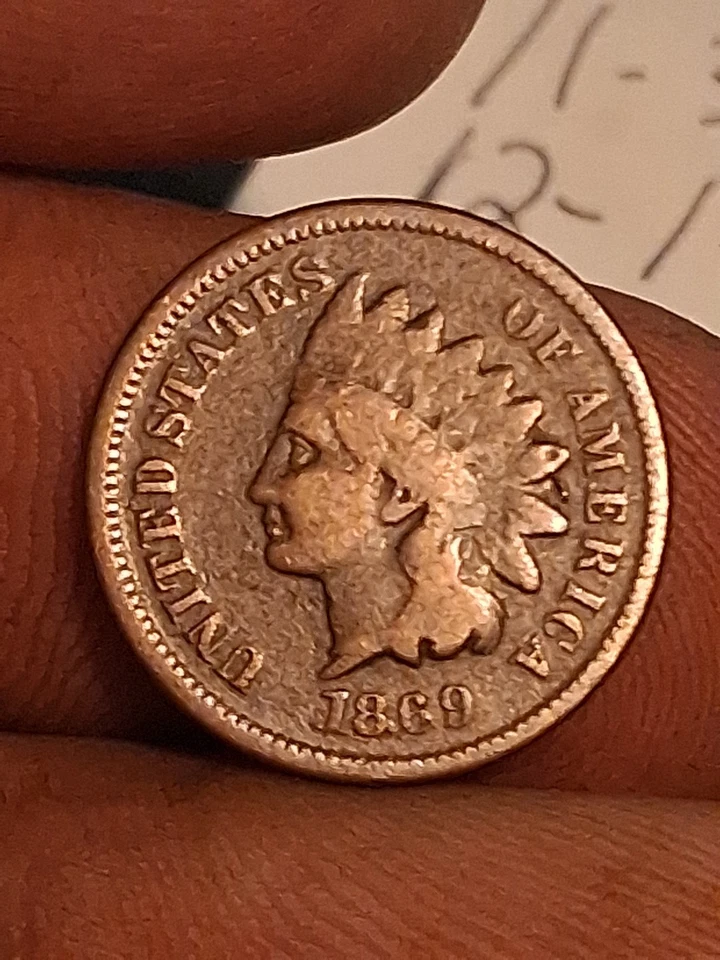 Bonito centavo cabeza india 1869 Foto 2 de 4