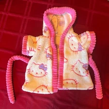 Build a Bear Hello Kitty Pink & White Bathrobe with Belt 2011  ! 