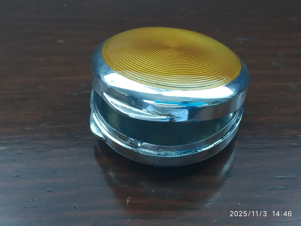 SCATOLINA ARGENTO 800 PORTAPILLOLE VINTAGE SMALTO GUILLOCHè IDEA REGALO 29GR - Immagine 2 di 4