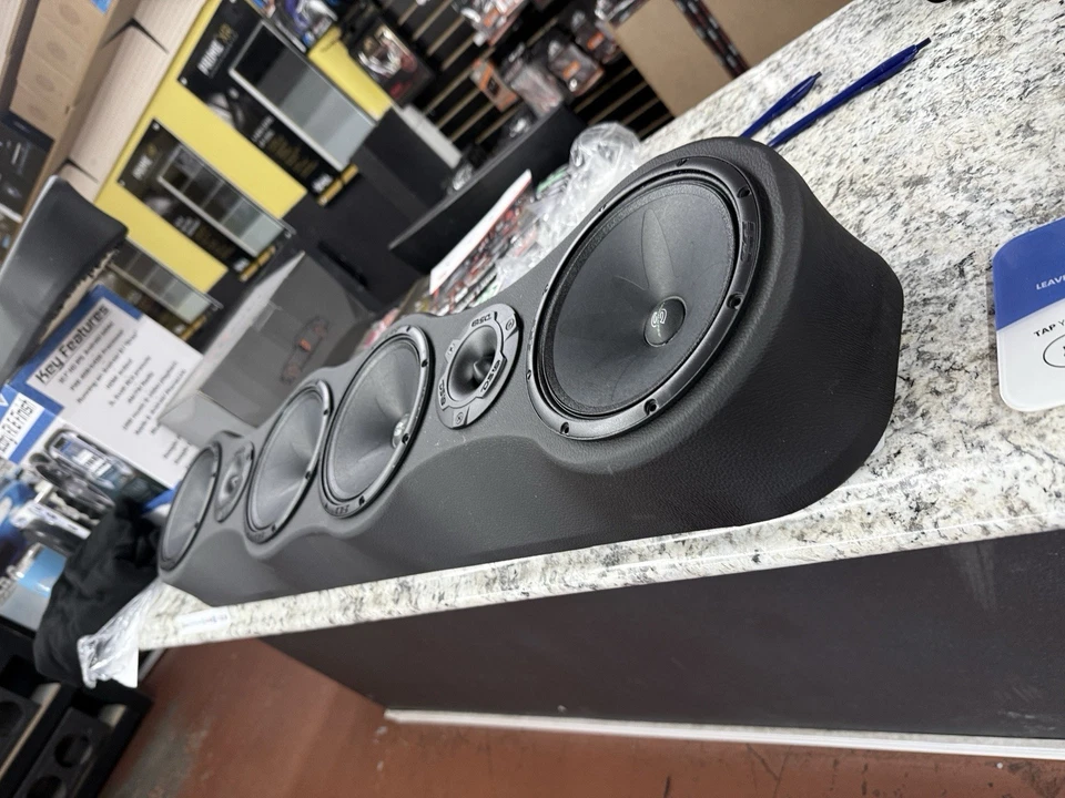 Panel de Altavoces Universal 4x6.5 Madera y Tela Estante de Techo Incluye Altavoces Negro Foto 3 de 4