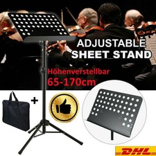Notenständer Stahl Notenpult Stabil Orchesterpult + Tasche Notenstativ 65-170 cm