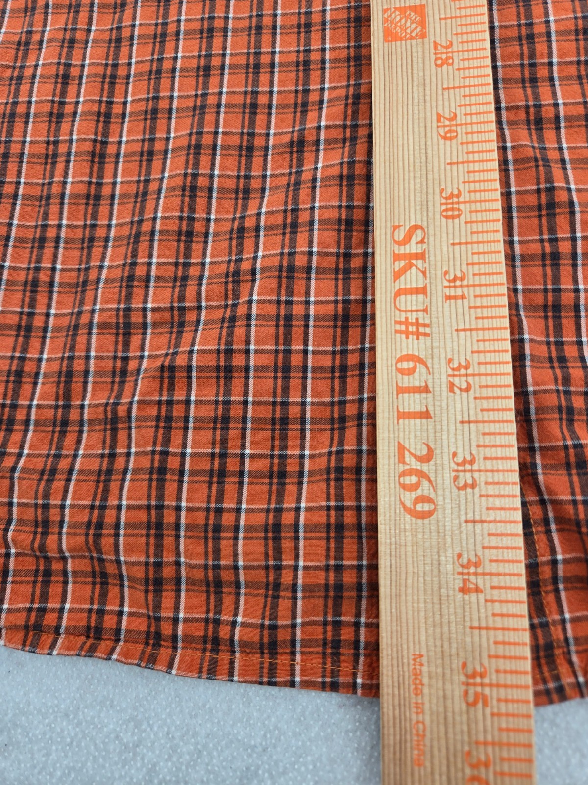Columbia Shirt XLT TALL Orange Plaid Outdoor Pocket Long Sleeve Casual Men *