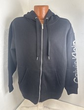 NWT Women's Calvin Klein Performance 1X Black Full Zip Logo Hoodie Sweatshirt