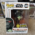 Funko Pop Star Wars The Mandalorian Dark Trooper with Grogu EE Exclusive #488