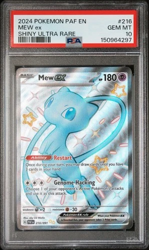 New ListingPokémon SV: Paldean Fates Mew ex 216/091 Shiny Ultra Rare Holo PSA 10 GEM MINT
