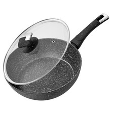 Rainberg Deep Frying Pan with Lid,Granite Nonstick Pan ,Induction Compatible