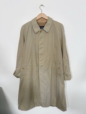 Burberry Men’s 1960’s Check Lined Poly/Cotton Trench Coat 56R Vintage Classic
