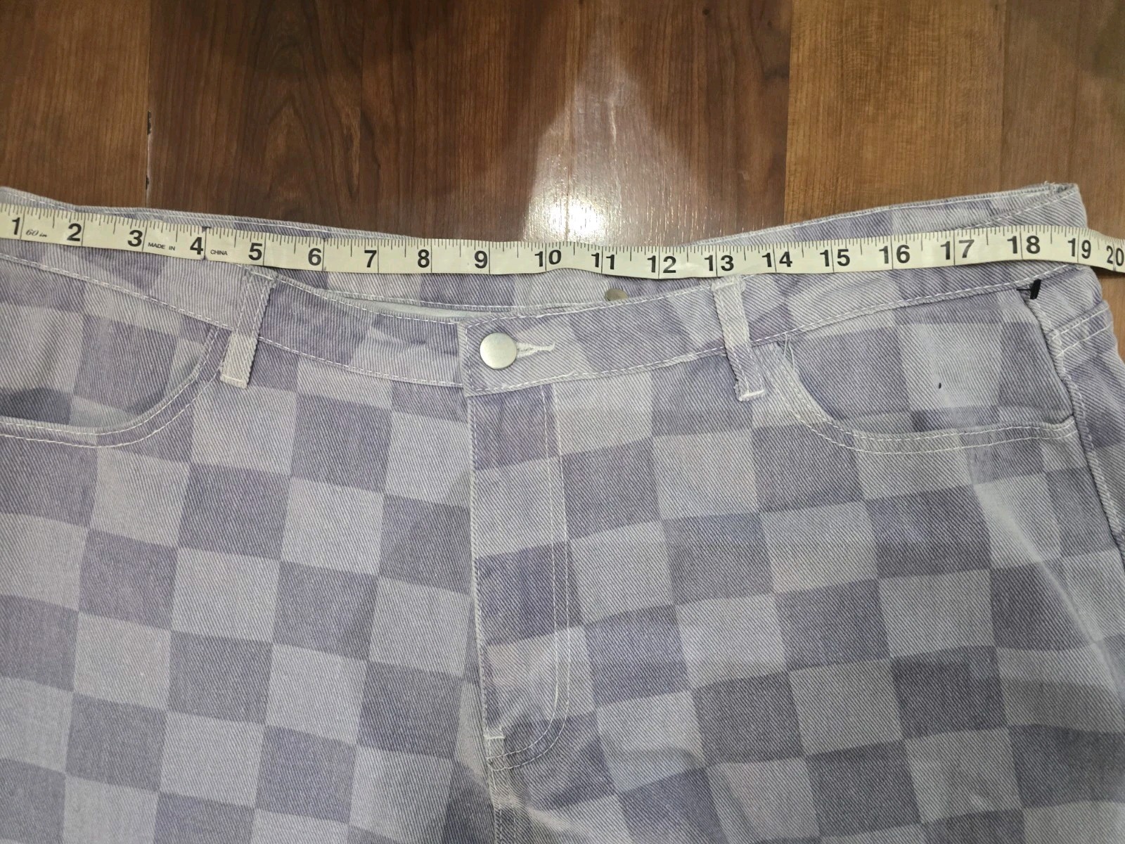 Cider Patchwork Checkered Mom Light Grey Denim Re… - image 11