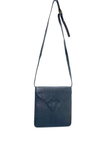 YVES SAINT LAURENT SHOULDER BAG LEATHER Black SOLID Used