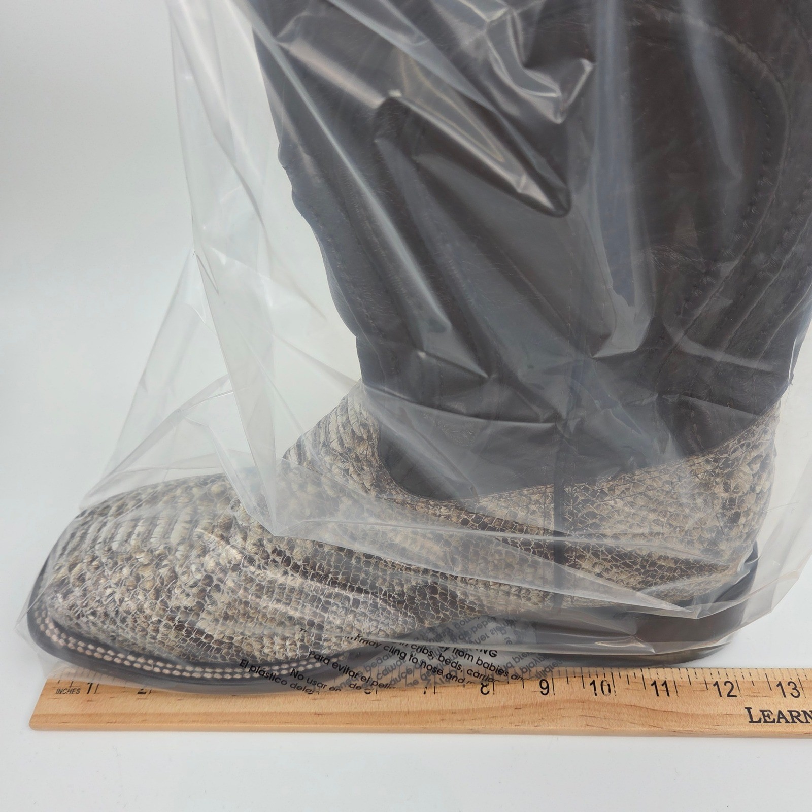Alfa Python Snakeskin Square Toe Leather Western … - image 15