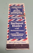 BARBASOL BLADES VINTAGE ADVERTISING MATCHBOOK COVER