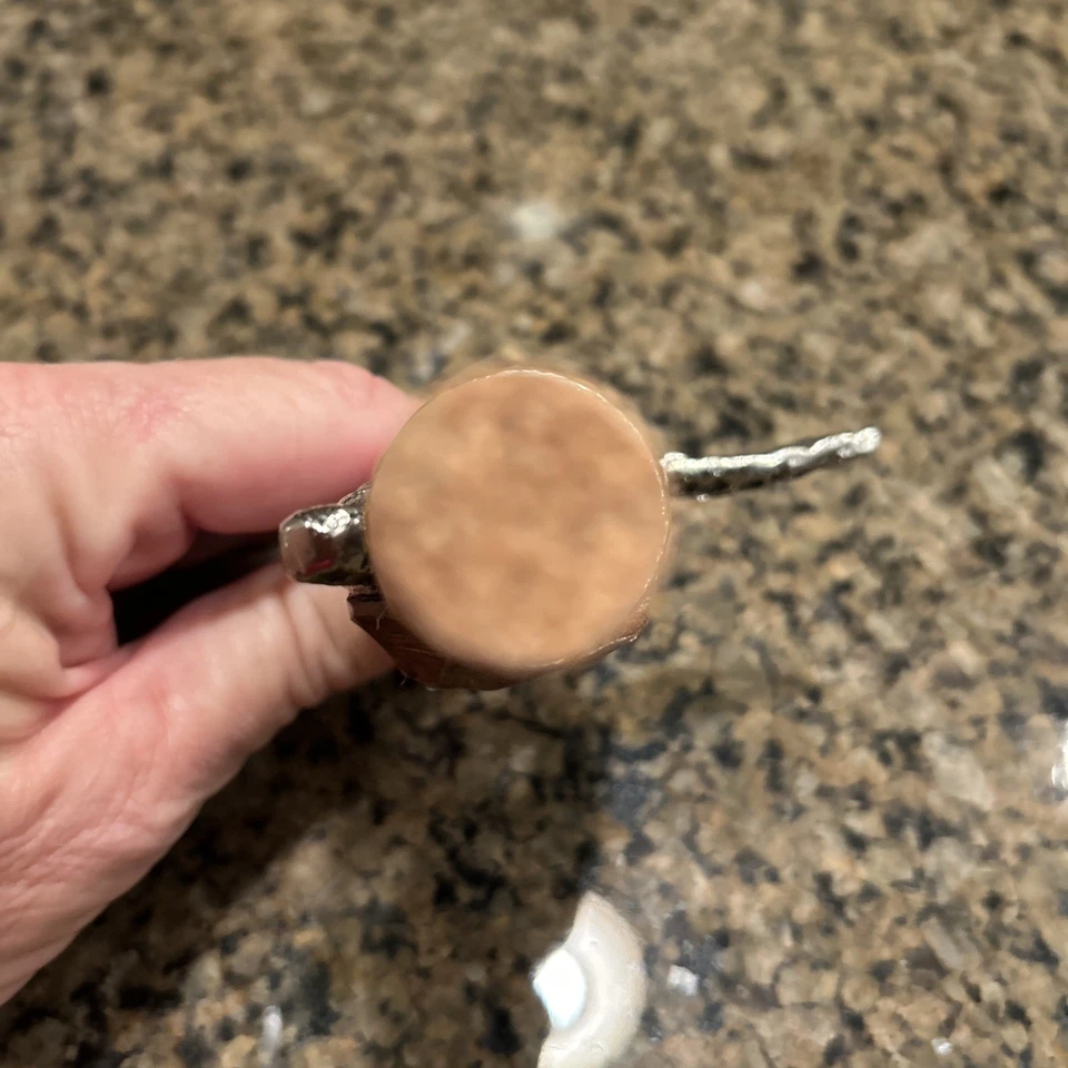 "Tapón de botella de vino tortuga marina tapa de corcho madera metal 4,5"" H" Foto 4 de 4