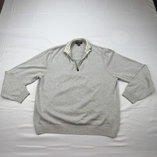 Brooks Brothers Sweater Mens XL Gray Supima Cotton Long Sleeve 1/4 Zip Classic