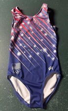 GK Elite Team USA Olympic Rings Gymnastics Leotard - Children s Large