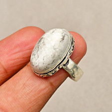 Howlite Gemstone 925 Sterling Silver Handmade Jewelry Ring 7