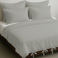 LINENWALAS 100% Organic Cotton Voil Duvet Cover Set- King, Light Grey