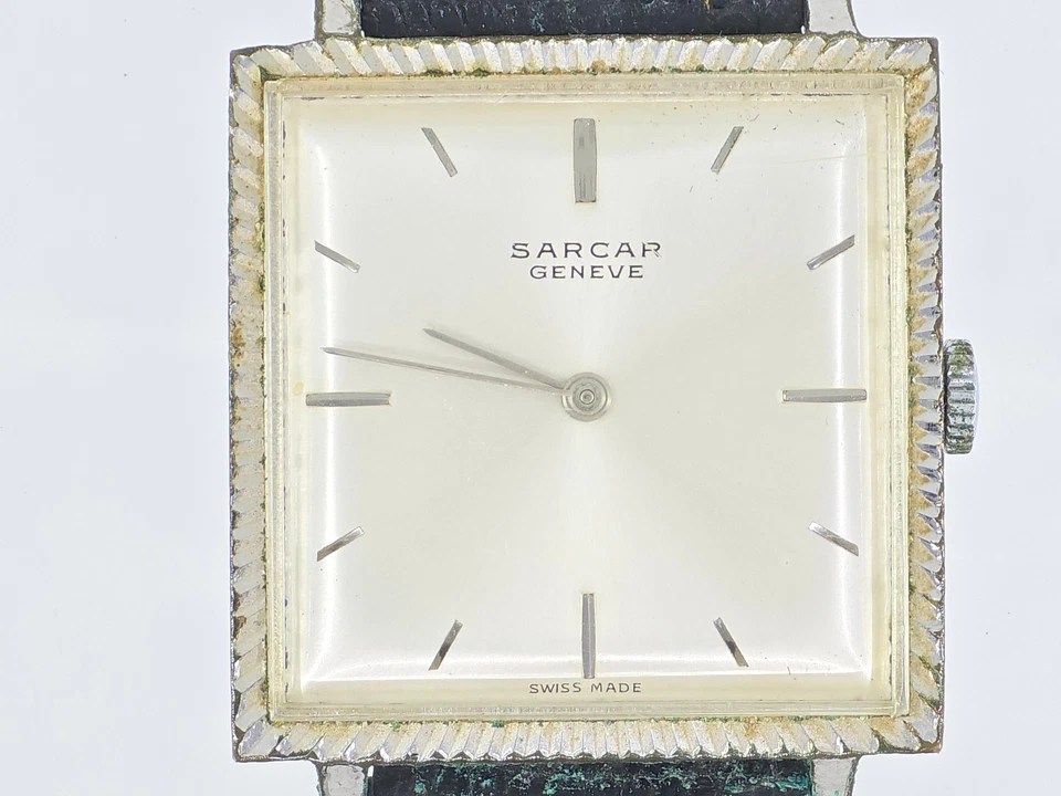 RARO RELOJ MECÁNICO SARCAR GENEVE AÑOS 50 PARA HOMBRE con FUNDA ORIGINAL * FUNCIONANDO Foto 2 de 4