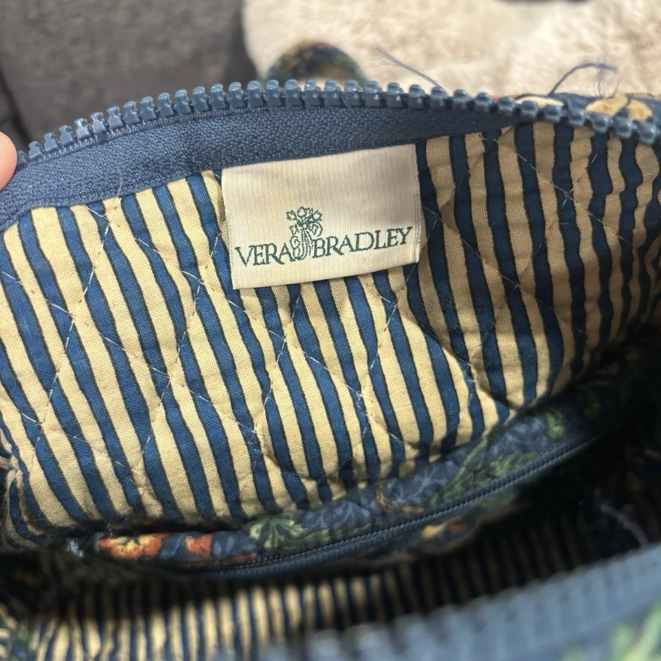 Vintage Vera Bradley Animal Kingdom Blue Print Shoulder Bag Elephant Zebra Plant - Image 2 of 4