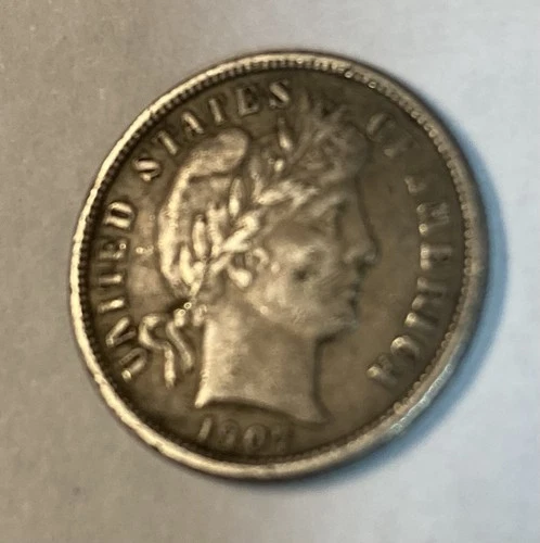 (D) Very Nice 1907-O Barber Dime, Full Liberty Better Date