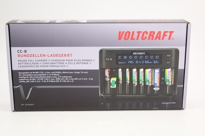 VOLTCRAFT CC-8 Rundzellen-Ladegerät LiIon, LiFePO, NiMH, NiCd A, Mignon (AA)