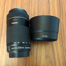 Canon EF-S 55-250mm f/4-5.6 IS STM Zoom Lens EF-S Mount 58mm + ET-63 Hood