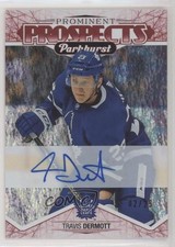 2018 Upper Deck Parkhurst Prominent Prospects Red 2/25 Travis Dermott Auto 7ql