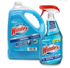 Windex Original Glass Cleaner, 1 spray bottle + 128 fl. oz. Refill FREE SHIPPING 0.18 per fl oz