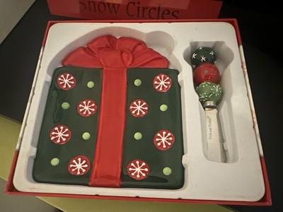 Fitz And. Floyd Snow Circles Weihnachten Snack Teller und Streuer Set Neu Verpackt