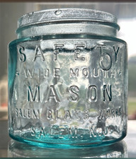 Light blue pint SAFETY Wide Mouth MASON Salem...